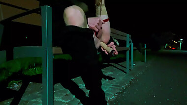 Femboy at Night in the Park