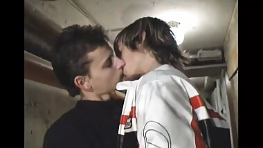 Blond Teen Guy Lolek with Anal Sex in the Basement