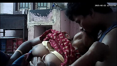 Indian village house wife and housband hot kissing