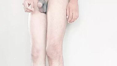 Teen boy rubbing dick