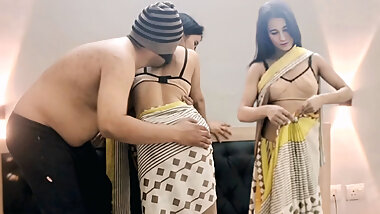 Bhabhi ko kapra pahnte huye dekh ke pel diya