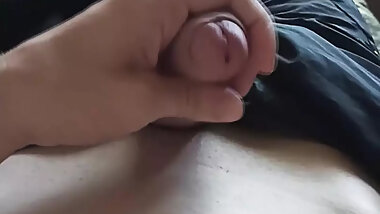 Guy fondles his cock, sport boy