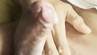 Solo cumshot. Morning masturbation.