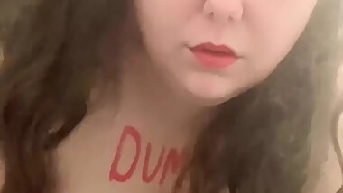 Young fat teen pig shaking tits humiliation