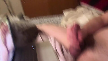 edging while stroking my lubed cock with a cock ring