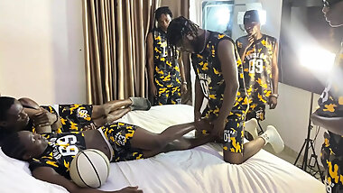 Basketball Team Gangbang a Sissy