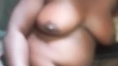 Squeezing big boobs of beautiful black girls