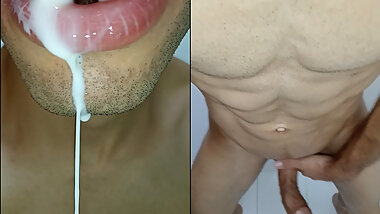 tongue, I want cum in my mouth, tongue, hard, cute, sloopy, submissive milk swallower