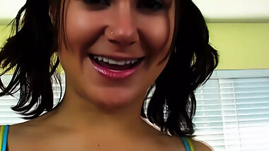 Bubble-butt Brunette Roxie West Bends Over and Gets Fucked Hard