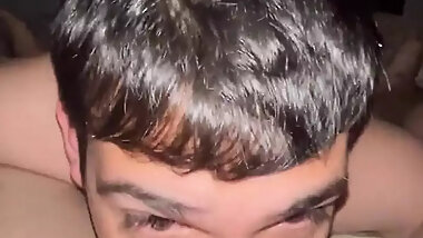 Straight boy with a cute face sucks my cock and gets delicious anal