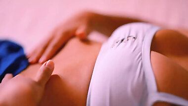 Stepsister and her brother's friend in the apartment.