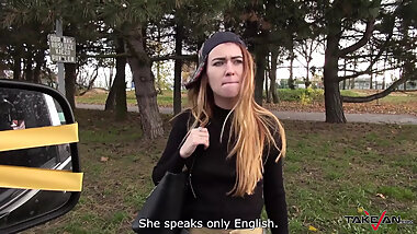 Extremely hard way to drill blonde polish teen in van