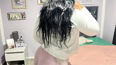 Beautiful stepsister shows her big ass to stepbrother