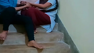 Young tuition teacher three age student chut chudai