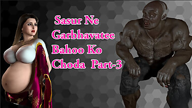 Pregnant Bahu Savita and Big Black Sasur in Breast Milk Fetish Part-3