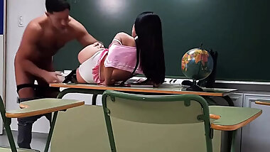 Depraved Teacher Fucks with the Young Student at School