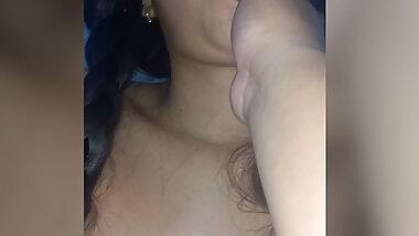18 year old girl with perfect tits sucks my fingers. Real amateur homemade video