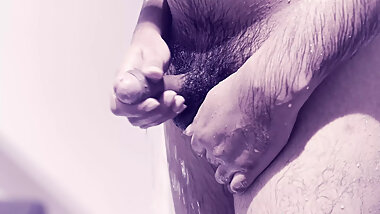 Hot Naked Boy Stroking His Cock in the Shower - Slow and Steamy