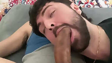 big cock cums in friend mouth