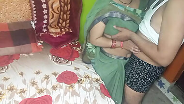 New hot and beautiful bhabhi having romance with her husband.