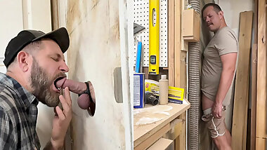 Cute construction worker visits my GLoryhole