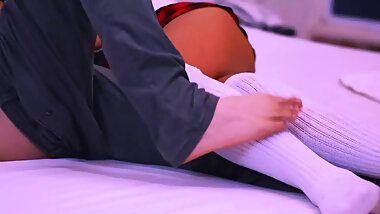 The sexy secretary seduces the computer technician and takes him to her office to fuck while his boss is away.