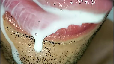 Cum in my mouth, play with your cum, and swallow it, sexy, femboy, trans, gay naughty, tongue, sloopy, six pack, fitness teen