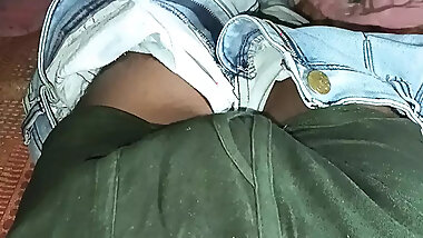 Massaging of my long black dick