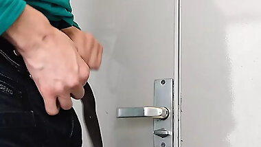 Wank & Cum in a train toilet