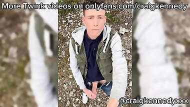 Getting Horny in a Forest, Jerking off Until I Cum a Big Load!