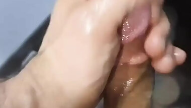 I play with my big penis in front of a mirror in the hotel in Hamburg