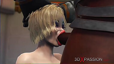 Alien monster fucks hard a young blonde in the sci-fi lab